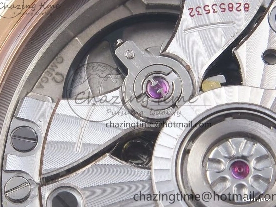 0219 Modern De Ville Date RG MKF 1:1 Best Edition White Textured Dial Roman Marker on Brown Leather Strap A 7752